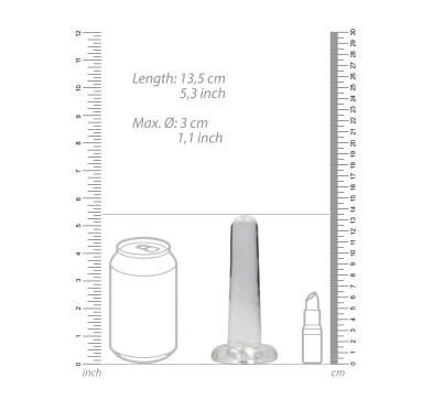 Małe gładkie przezroczyste dildo przyssawka 13,5cm